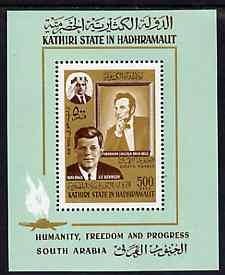 Aden - Kathiri 1967 Lincoln & Kennedy perf miniature ...