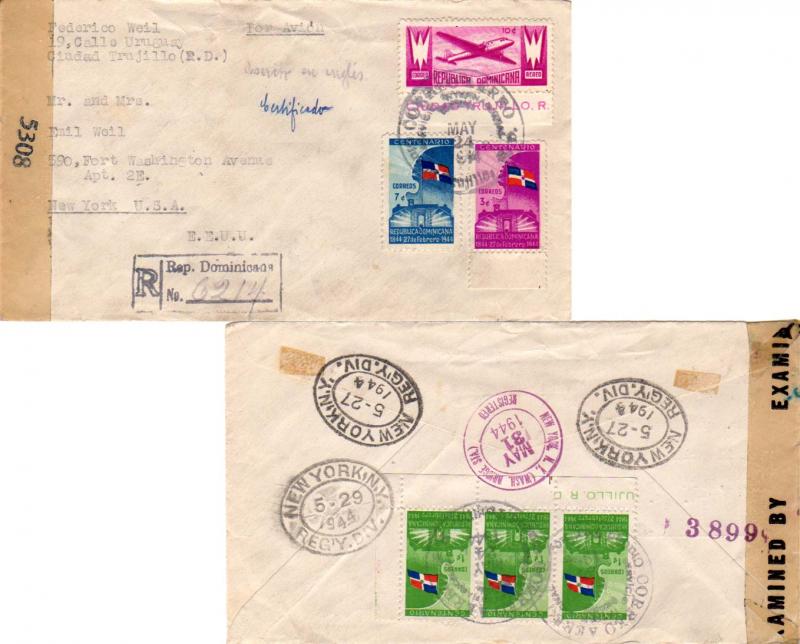 Dominican Republic 1c (3), 3c, and 7c Centenary of Independence and 10c Airpl...