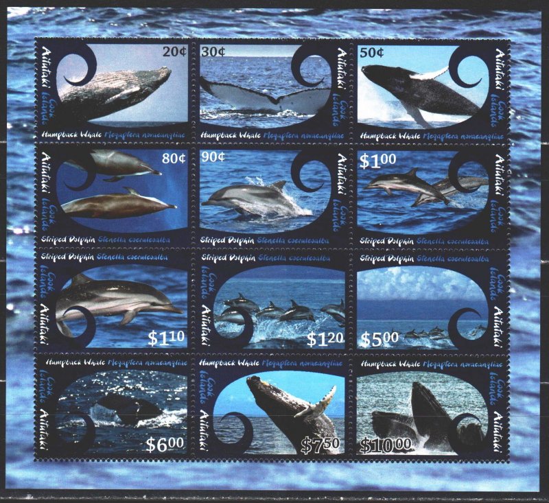 Atoll. 2012. Small sheet 836-47. Whales, killer whales, fauna. MNH.