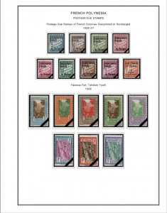 COLOR PRINTED FRENCH POLYNESIA 1892-2010 STAMP ALBUM PAGES (195 illustr. pages)