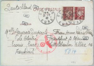 81984 - FRANCE - Postal History - STATIONERY CARD  german censor marks 1942