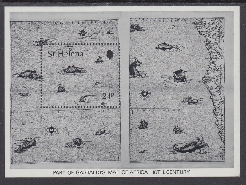 St Helena 352 Map Souvenir Sheet MNH VF