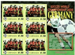 Grenada - 2006 - World Cup Germany Team Angola - Sheet Of 6 Stamps - MNH