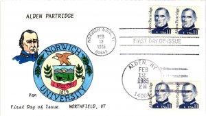 #1854 Alden Partridge Great Americans dual cancels – HAND PAINTED VAN cachet