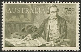 AUSTRALIA  Sc 414   75c Captain Cook Mint VLH  VF