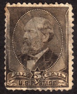 1882, US 5c, Garfield, Used, Sc 205