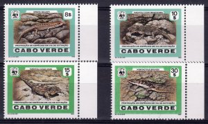 Cape Verde 1986 Sc#491/494   WWF LIZARDS REPTILES Set (4) MNH