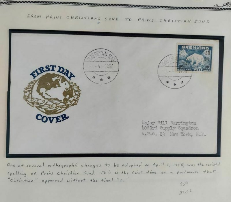 GREENLAND TOWN CANCEL COVERS 2 albums 144 diff covers w/First Day postmark