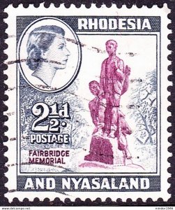 RHODESIA & NYASALAND 1959 2½d Purple & Grey-Blue SG21 Used