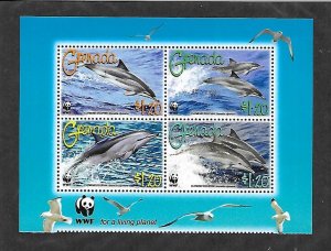 GRENADA Sc 3654 NH BLOCK OF 4 of 2007 - WWF - SEA LIFE 