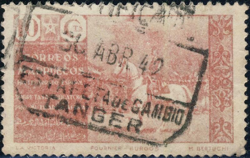 SPANISH MOROCCO - 1941 Mi.Z5 10c pale-rose  for War Wounded - VF Used