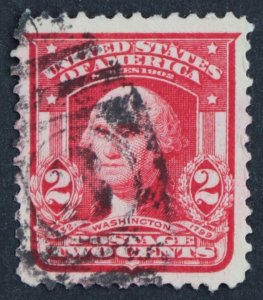 U.S. Used #319 2c Washington, Superb Jumbo. 3 Duplex Cancel. A Gem!
