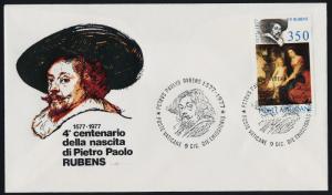 Vatican 629 on FDC - Art, Madonna with the Parrot, Rubens