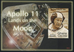 Ghana 2571 sheet,MNH. Space achievements,2007.Astronaut Buzz Aldrin,Apollo 11.