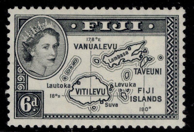 FIJI QEII SG287, 6d black, M MINT.