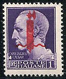 Essays - 1 Imperial Lira overprint of Verona Fascio