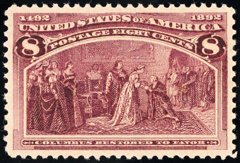 US Stamps # 236 Columbian MLH Superb
