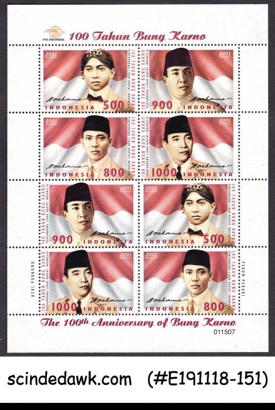 INDONESIA - 2001 100th BIRTHDAY OF PRESIDENT SUKARNO MIN/SHT MNH