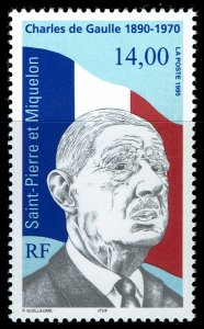 St Pierre and Miquelon #622  MNH - General Charles de Gaulle (1995)