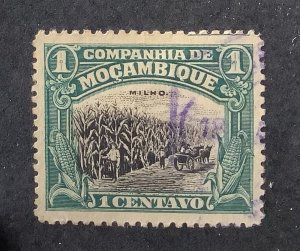 Mozambique Company 1918 Scott 111 used - 1c, Corn Field, Milho