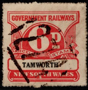 1920's Australia New South Wales Government Railway 6d Parcel Stamp Wate...