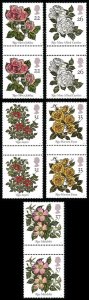 SG1568/72 1991 Roses set in Gutter Pairs U/M