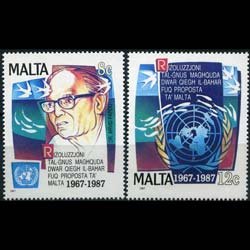 MALTA 1987 - Scott# 707-8 Marine Resources Set of 2 NH