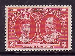 Canada-Sc#98-Unused 2c carmine-Quebec Tercentenary-og-hinge-1908-Cdn245-