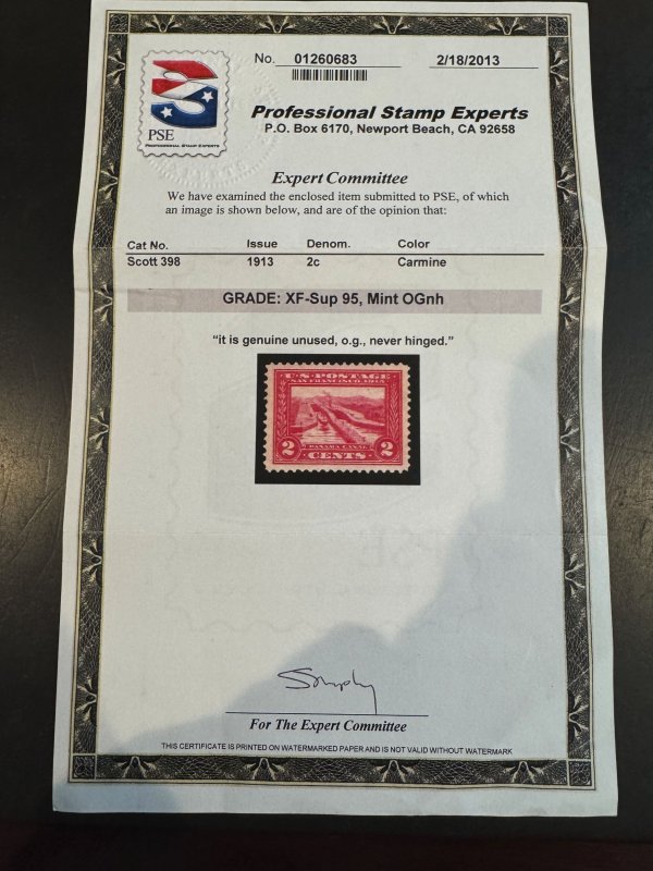 US 398 MLH GRADED SUPERB 95 OG