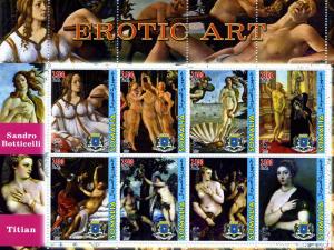 Somalia 2005 Titian-Botticelli Erotic Art NUDES Sheet Perforated mnh.vf