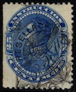 1893 Venezuela 25 Centimos Simon Bolivar School Instruction Tax Stamp Unused