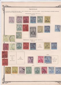 trinidad mounted mint and used stamps on album page   ref r9072