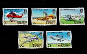 Alderney 1992 - Aircrafts Queen Elizabeth - Set of 5 Stamps - Scott #18-22 - MNH