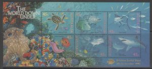 AUSTRALIA SGMS1562 1995 MARINE LIFE O/P BRISBANE STAMP SHOW MNH