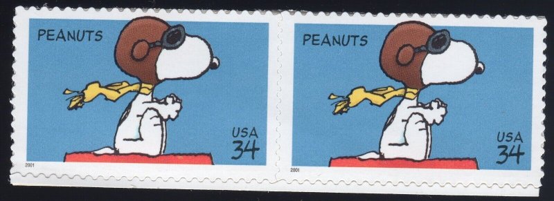 Scott #3507 Peanuts (Snoopy) Pair of Stamps - MNH