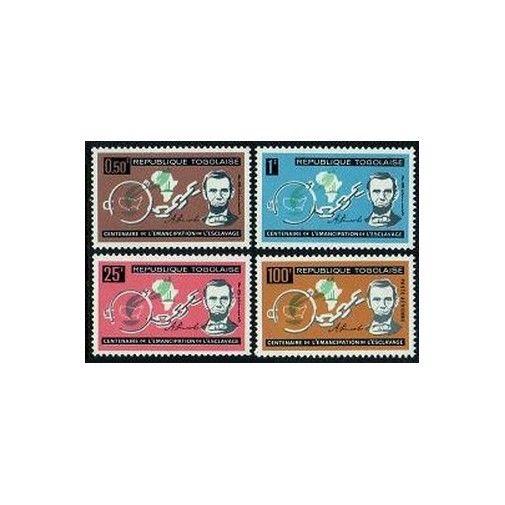 Togo 454-456,C35,MNH.Michel 373-376. Emancipation of American slaves,100.Lincoln