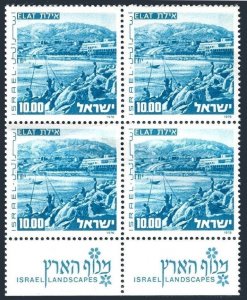 Israel 592-tab phosphor block/4,MNH. Mi 676y-zf. View of Elat & Harbor,1078.