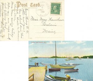 United States Maine Cranberry Isles 1909 doane 3/2  PPC (Yachts, Seal Harbor,...