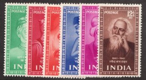 1952 India Sc# 237-42 - Historical Cultural, Poets & Saints - MNH Cv$48.50