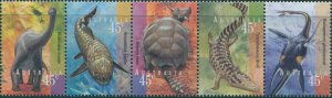 Australia 1997 SG1708-1712 Prehistoric Animals strip MNH