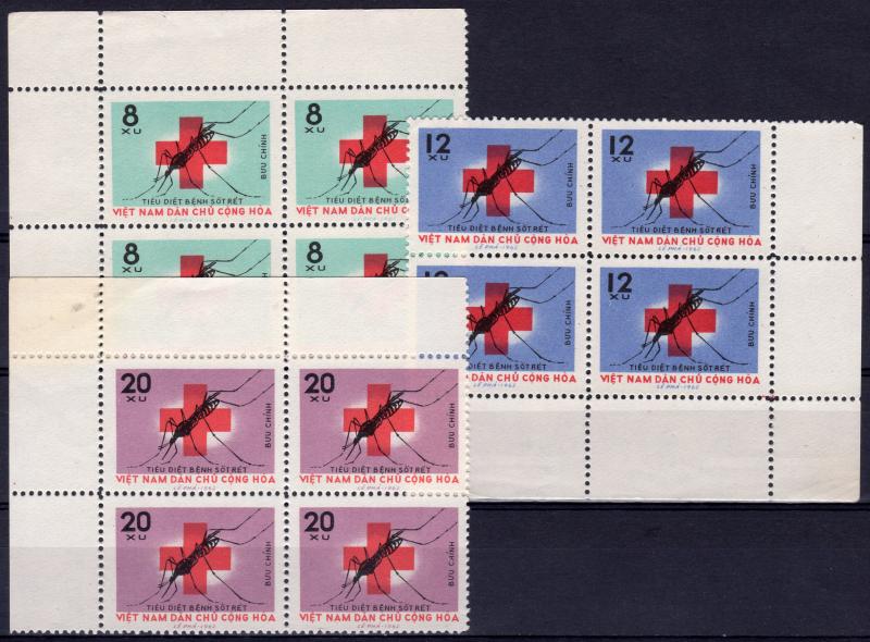 Viet Nam 1962 Sc# 214/6 Red Cross - Mosquito - Medicine - Block of 4 Perf.MNH