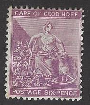 Cape of Good Hope #49 mint, Hope & symbol of colony, issued 1884