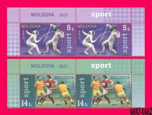 MOLDOVA 2025 Sports Fencing Rugby 2 pairs MNH