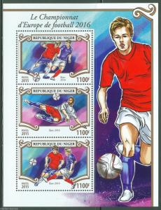 NIGER 2015 EUROPEAN SOCCER CHAMPIONSHIP 2016 SHEET  MINT NH