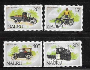 Nauru 1986 Early Transportation Motorcycle Train Truck Sc 317-320 MNH A3603