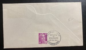 1952 Chambord France First Day Cover FDC Castle Of chambord