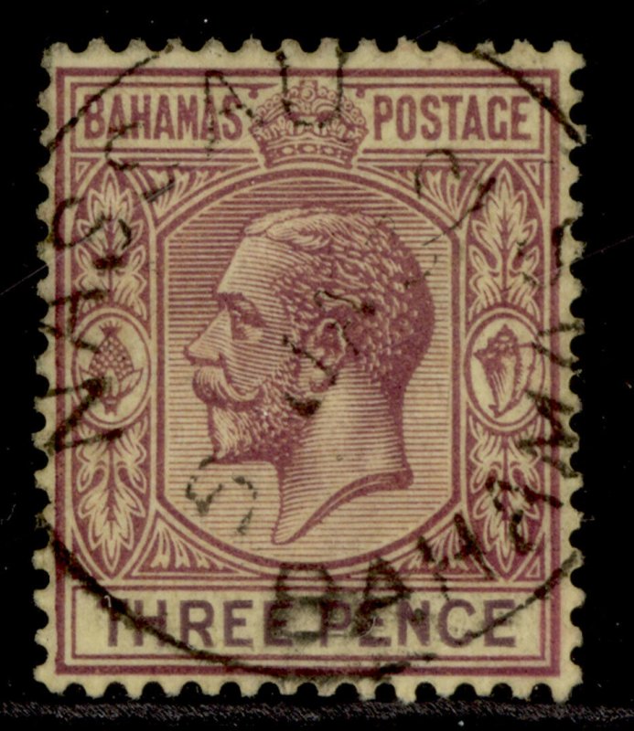 BAHAMAS GV SG120, 3d purple/pale yellow, VERY FINE USED. CDS