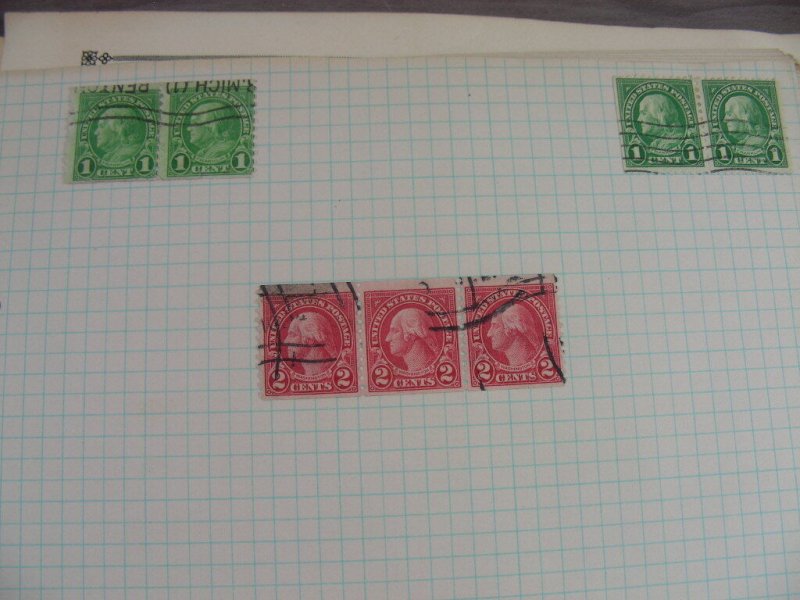 US, 100s of Stamps & a few Covers  mostly hinged on pages