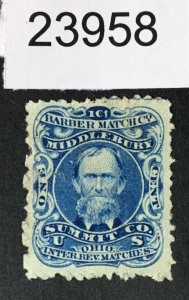 US STAMPS # RO17d MATCH & MEDICINE REVENUE UNUSED CAT. $ LOT #23958