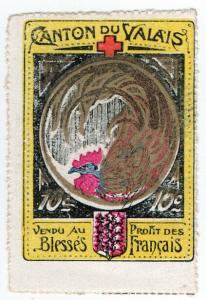 (I.B) France (Great War) Cinderella : Valais Red Cross 10c (Delandre)